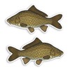 2 x 10cm Carp Fish Vinyl Stickers - Fishing Dad