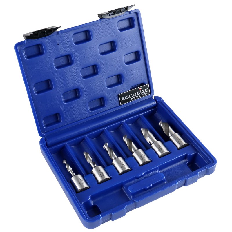 Accusize Industrial Tools 6pcs/Set H.S.S. Fully Ground Drill Set with
