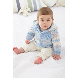 King Cole Babies Knitting Pattern Aran Cosy Baby Cardigan & Hat (6178)