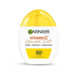 Garnier Vitamin C* Wonder Tint SPF50+, Light Shade, All-In-1 Tinted Fluid, Even, Protect and Brighten Skin, 5% Vitamin C*, Niacinamide, Glycerin - 40m