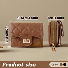 MultiValue Womens Wallet, Soft PU Leather Wallets for Women Vintage Womens Trifold Wallet with Zipper ID Window Small Credit Card Holder Lock Coin Purse (Black)