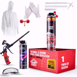 ixirpro Spray Foam Insulation Kit (1 PK Kit-30oz) Expanding Sealant, Spray Foam