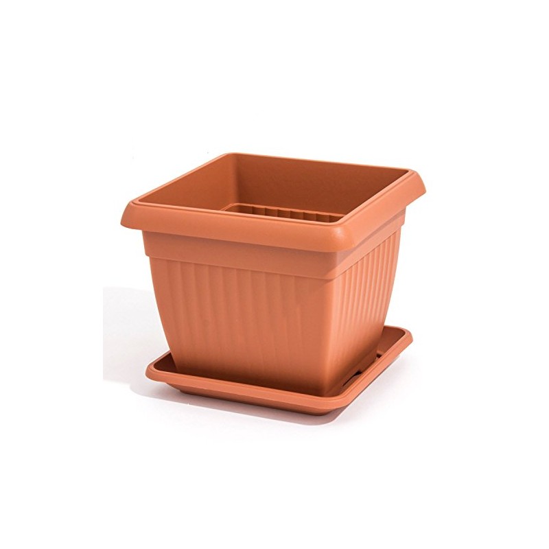 Prosperplast flowerpot Terra, square, 37 x 37 cm, color terracotta