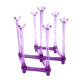 Dahszhi Purple Drinking Glass and Sports Bottle Drainer Stand，Retractable Cup Drying Rack