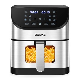 Air Fryer TINPOO 6.2 QT Oilless Large Capacity 1500W Oven Air Fryers Healthy Cooker with 10 Preset, Visual Cooking Window, Non-Stick Basket