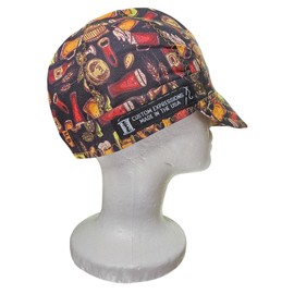 Custom Expressions Welding Caps Welding Helmet Liners Welding Accessories for Men-Women-Flame Resistant-Safety and Protection While Welding-100% Cotton-Handmade-Style Beer & Pretzels (7 7/8)