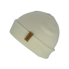 Craftman Acrylic Soft Warm Winter Daily use Outdoor Short Beanie hat for Men and Women for Hike and Travel White