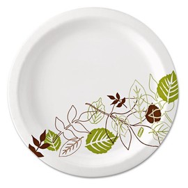 Dixie UX9WSPK Pathways Soak-Proof Shield Mediumweight Paper Plates, 8 1/2-Inch, Grn/Burg, 125/Pk