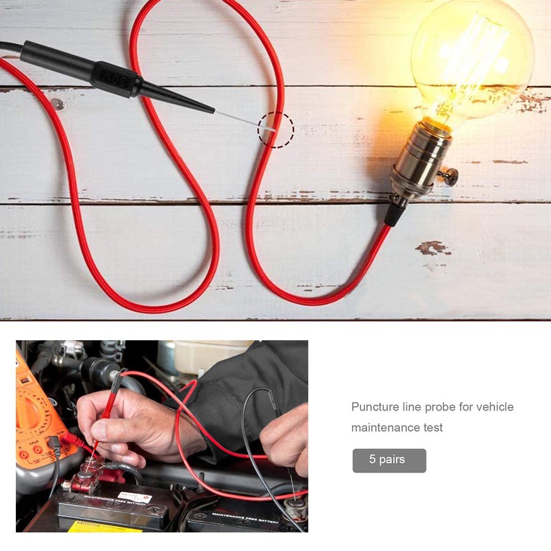 YINETTECH 10pcs Multimeter Test Probes Testing Lead Extention Sharp Needle