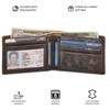 Real Leather Mens Bifold Wallet RFID Blocking Slim Minimalist Front