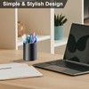 NAEBRO Metal Pen Holder Round Desk Pen Holder Black Aluminium