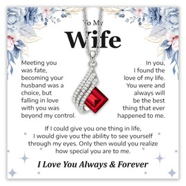 ShinyHug 925 Sterling Silver Pendant To My Wife Necklace from Husband with Forever Love Rose Box - Women's Jewelry Gifts For Wife Christmas, Birthday, Anniversary, Valentines Day Gifts for Her