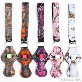 Chapstick Keychain Holder - Camo Lip Balm Keychain Holder to Match Wristlets - Camouflage Print - Multicolor 5 Pack - 4 in - Perfect Party Bag Stuffers for Kids Parties and Birthday Gifts