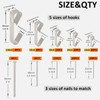 ATDORO 136pcs Picture Hangers, 5 Sizes Picture Hanging Kits, Picture