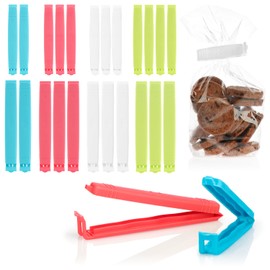 com-four® Plastic Sealing Clips - Sealing Clips in Various Sizes and Colours - Freezer Bag Clip