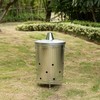 Gardenised 20-Gallon Galvanized Steel Incinerator Can with Lid & Vent