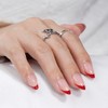 Uñas Postizas Francesas, Uñas Postizas Cortas Almendradas Reutilizables, Uñas Rojas