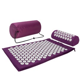 Acupressure Mat Acupressure Set Acupressure Mat with Cushion Nail Mat Flower Field Mat Needle Mat Needle Board Yantra Mat Prana Mat Acupuncture Mat, Purple