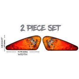 Motorcycle Gas Tank Decals/Sets - for Harley Davidson Sportster Honda Shadow Suzuki Kawasaki Indian Yamaha (Demon Skull - 2pc Side Tank Decals)