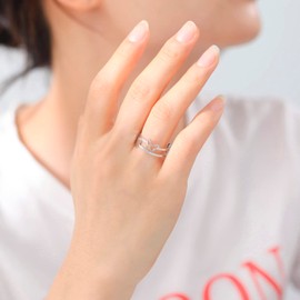 kkjoy Stainless Steel Five Flower Ring Adjustable Open Finger Rings for Women Girls, Stainless Steel, No Gemstone