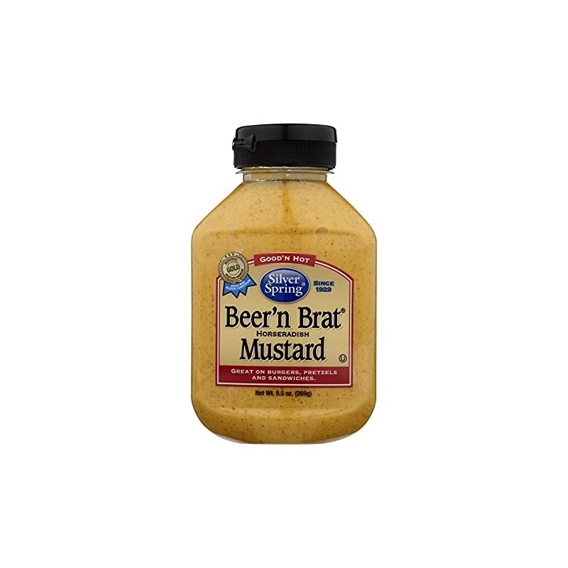 Silver Springs Mustard, Beer 'n Brat, 9.5-Ounce Squeeze Bottles (Pack