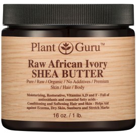 Raw African Shea Butter 16 oz. Jar - 100% Pure Natural Unrefined IVORY - Ideal Moisturizer For Dry Skin, Body, Face And Hair Growth. Great For DIY Soap and Lip balm Making.