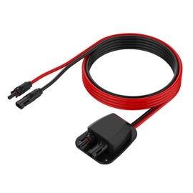 SolarEnz Weatherproof Double Cable Entry Gland Housing, Through RV Roof Solar Junction Box ABS Housing 10AWG Solar Extension Cable Connector for RV, Campervan, Boat, Van