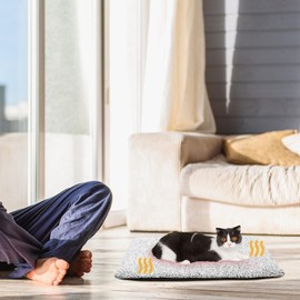 Warming Cat Bed, Soft Pet Cat Self-Heated Sleeping Mat, Non-Slip Bottom, Thickened Dog Bed Mats for Furniture, Sofas, Floors, Pet Beds and Outdoor Cat Houses