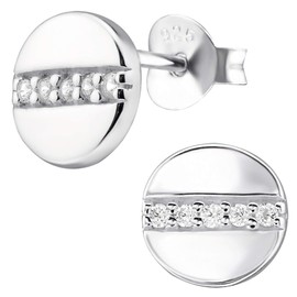 EYS JEWELRY Women's Earrings 925 Sterling Silver Cubic Zirconia Stud Earrings Round Women's Earrings Women's Earrings Stars Hearts Pearls, Sterling Silver, Cubic Zirconia