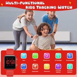 Timever Kids Digital Watches for Boys Girls, Sports Watch with Fitness Tracker, Pedometer, Alarm Clocks, Stopwatch, No App Needed Waterproof Kids Watch, Gift for Teens Student Girls Boys Ages 5-14