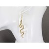 Gold snake earrings cleopatra toga serpent dangle 2.5 inches long