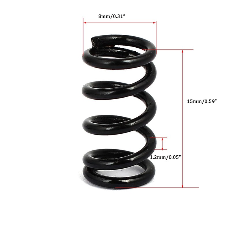TA-VIGOR 10Pcs Extended Compressed Spring, 1.2mm Wire Dia, 8mm OD,