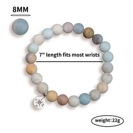 Natural Stone Compass Bracelet for Coworker Going Away Gifts for Men Women Farewell Leaving Gifts for Coworkers Teachers Inspirational Goodbye Retirement Gifts for Friends You Will Be Missed Bracelets