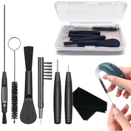 Hearing Aid Cleaning Set, Hearing Aid Cleaning Tools, Hearing Aid Accessories for Clean, Cleaning Set for Hearing Aids with Box, Cleaning Brush, Clean Needles, Brush Screwdriver, for Cleaning
