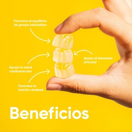 Health Hack Omega 3 Fish & Salmon Oil en Gomitas para Adultos | 180 Gummies para 3 meses | 1000mg por porción | Suplemento Aceite de Salmón 500mg DHA 200mg EPA | Sin: Azúcar, GMO, Colorantes Artif