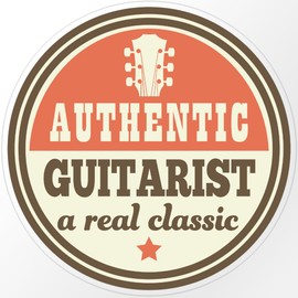 CafePress Guitar Music Gift for Guitarist Medium Die Cut Sti Medium Die Cut Sticker, 5.75" x 5.75" Clear