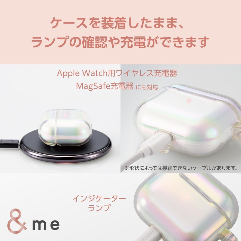 Elecom AVA-AP5UCACR AirPods 3rd Generation Case, Cute & me, Aurora