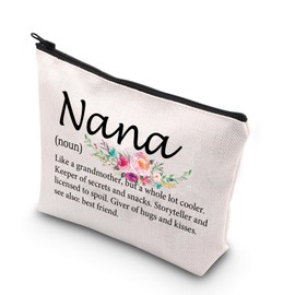 BDPWSS Nana Gift Nana Definition Makeup Bag Nana Birthday Mothers Day Gift New Grandma Gift Best Nana Ever Nana to Be Gift (Nana Noun CA)
