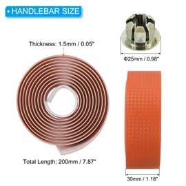PATIKIL Motorcycle Handle Tape 2 Pack EVA Carbon Handle Grip Wrap for Racing Bike Road Bike Non-Slip Bike Handle Tape Orange with Black End Plug