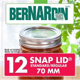 Bernardin Regular Mouth Jar Lids, 12 Lids per Box (Set of 4 Boxes = 48 Total Lids)