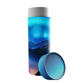 Aurora Borealis Scattering Tubes for Human Ashes TSA Approved Scattering Urn and Eco-Friendly Biodegradable Urns for Human Ashes & Biodegradable Urn for Burial at Sea