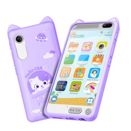 Kids Toy Smartphone, 3.97" Touchscreen HD Dual Camera Kids Toys Phone with Music Player, 2000mA Toddler Toy Learning Phone with Games, Front Camera, Pretend Play Smartphone（Purple）