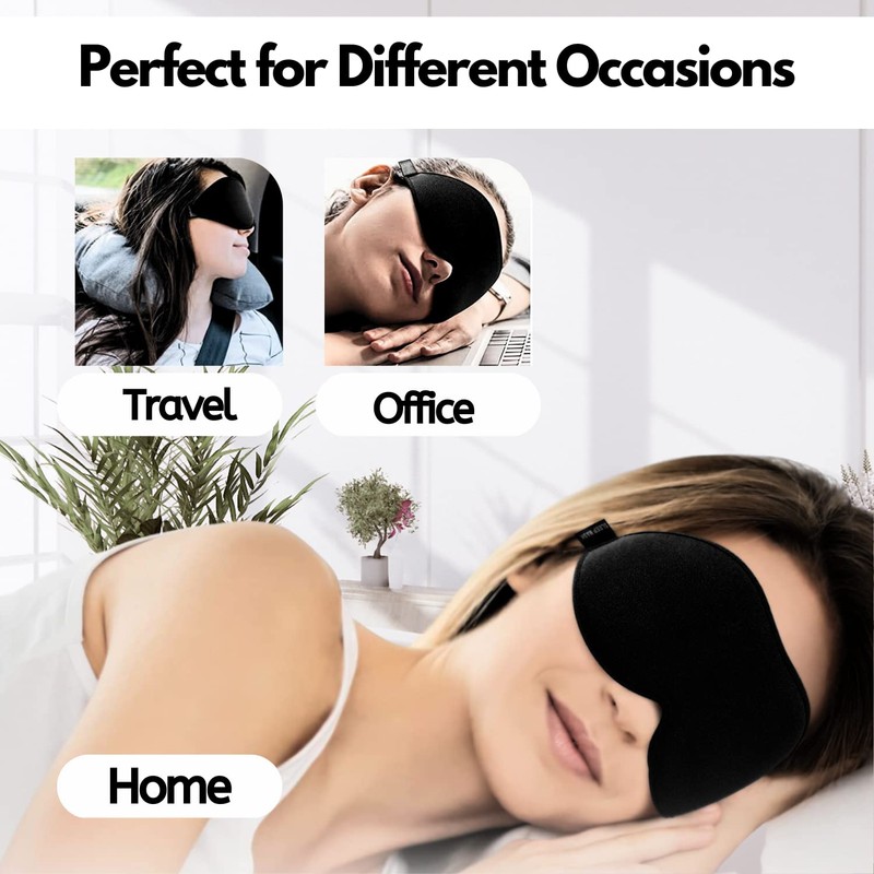 Sleep Mask Blackout Eye Mask Blindfold Light Blocking for Home,
