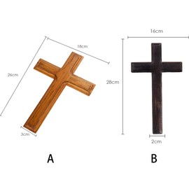 Anwangda Wall Mounted Wood Cross, Christian 26cm Wooden Crosses Party Meditation Gift for Bedroom, Bathroom, Living Room, Office Kitchen(Black)