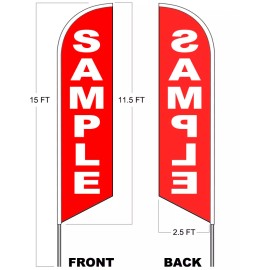 ATM - Windless Swooper Feather Flag 15' Tall Pole Kit Banner Sign kf-h