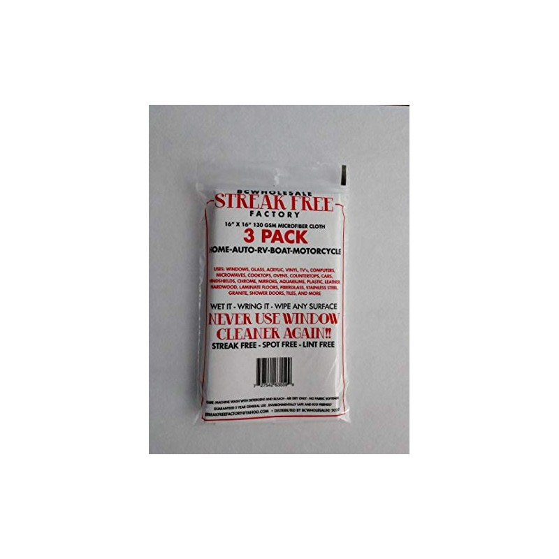 Microfiber Cleaning Cloth 16 x 16 inch White (3)