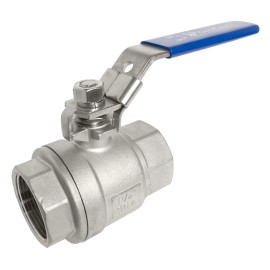 DuraChoice 1-1/4" 304 S.S. Ball Valve - Full Port - 1,000 WOG (PSI) Blue Locking Handle NPT