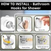 DSXHXXKG Suction Cup Hooks for Shower，2025 Upgraded Drill Free， Suction