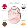 4 Set - Pink Marble Stone Agate Effect Coasters -
