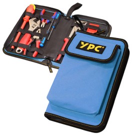 YPC ZipCaddy L - Tool Folder / Tool Organiser with Large Outer Pocket and 17 Holding Loops, Tool Bag Empty, Tool Folder, Pliers Bag, Tool Case